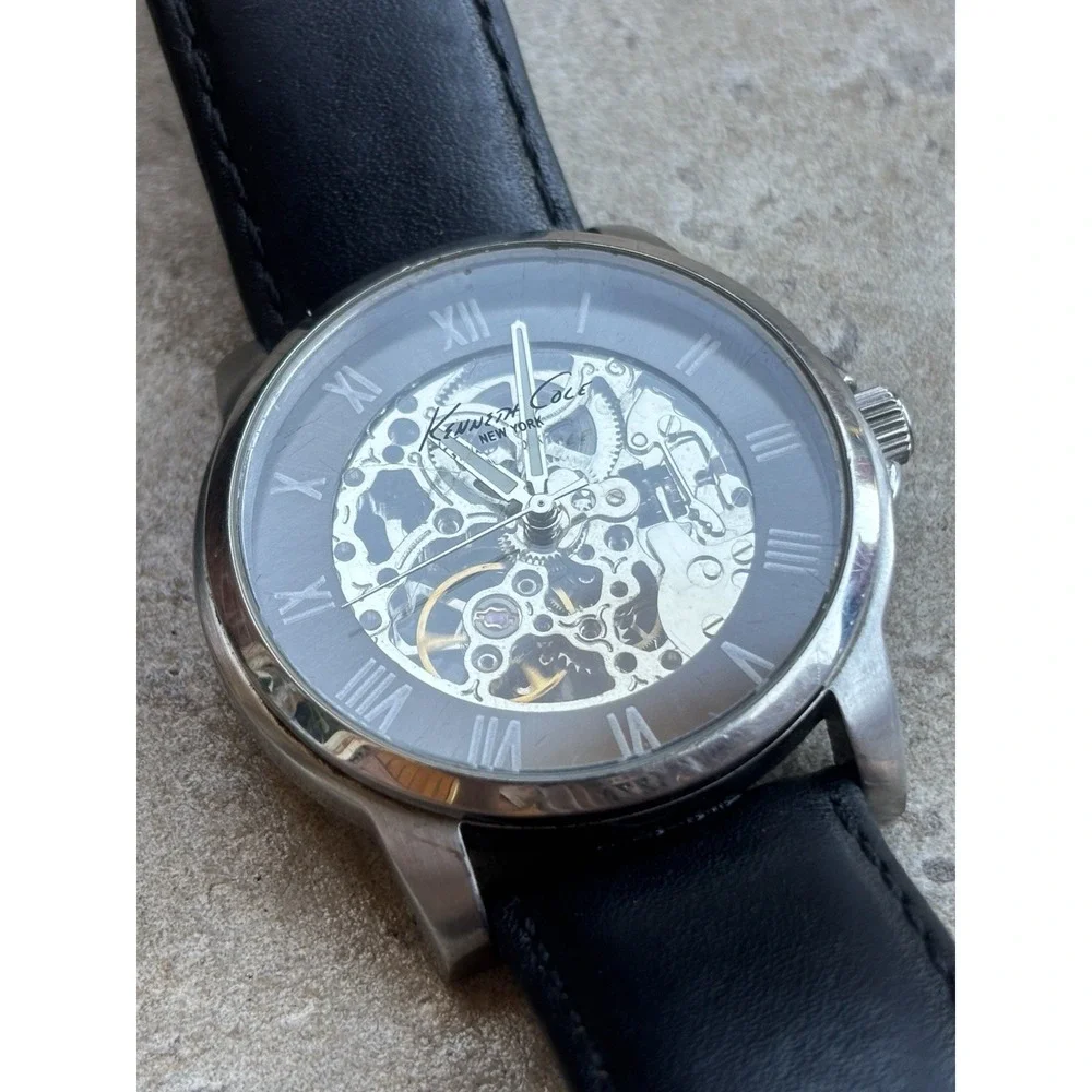 ⭐️Kenneth Cole New York⭐️Automatic Skeleton Men's Watch Roman Numerals⭐️Black⭐️
